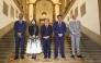 Ambassador of Qatar to Spain H E Salem bin Mubarak Al Shafi (second right) with Spanish Minister of Foreign Affairs H E Jose Manuel Albares (centre) and other ambassadors. 