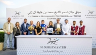 QREC Deputy CEO Ahmed Amanalla Al-Sheebani honoured the H H Sheikh Mohammed Bin Khalifa Al Thani Trophy winners after Aneed Al Shahania's triumph. PICS: Juhaim/QREC