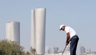 Qatar's Saleh Al-Kaabi in action during the opening day of the 40th Qatar Open Golf Championship at Doha Golf Club yesterday.
