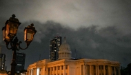 The Colombo Municipal Council building, popularly known as the “Town Hall,” is pictured after lights out in Colombo on April 2, 2026. (Photo by Ishara S. Kodikara / AFP)