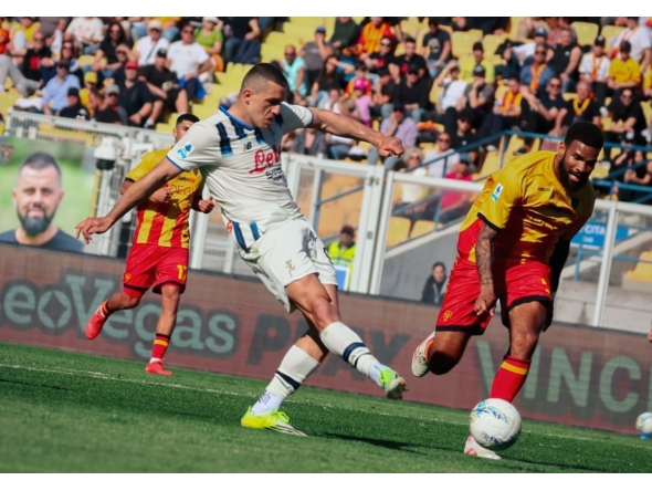 Nikola Kristovic scores Atalanta's second goal against Lecce in the Italian football league tournament (Serie A) on April, 6, 2026. Pic taken from Atalanta B.C. official social media