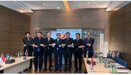 Ambassador of Vietnam to Qatar H E Nguyen Huy Hiep with Ambassadors of Asean member states to Qatar during the 74th meeting of the Asean Committee in Doha.