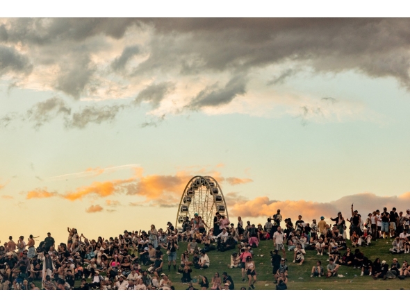 A general view of atmosphere during the 2026 Coachella Valley Music and Arts Festival on April 12, 2026 in Indio, California. Photo by Matt Winkelmeyer / GETTY IMAGES NORTH AMERICA / Getty Images via AFP