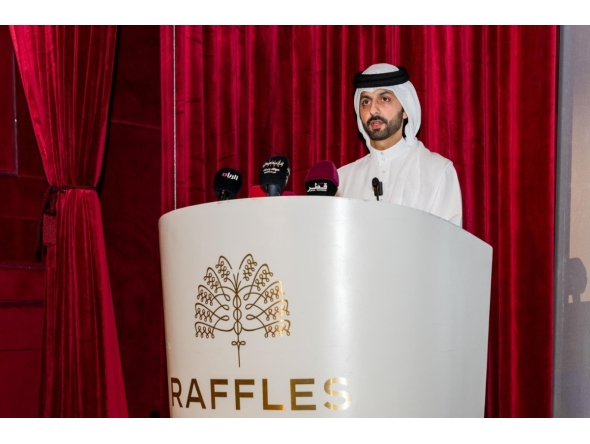 CEO of Old Doha Port and Chairman of the Qatar Boat Show Organizing Committee, Eng Mohammed Abdullah Al Mulla delivering opening address at the event yesterday.