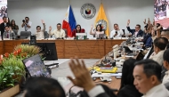 Lawmakers conduct a committee hearing on the impeachment complaints against Philippine Vice President Sara Duterte at the House of Representatives in Quezon City, Metro Manila on April 29, 2026. (Photo by Jam STA ROSA / AFP)