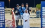 The podium winners of the Silver Tour pose with Deputy Director of the tournament Saeed Hamad Al-Rashdi.
