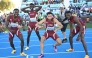 From left: Qatar's Ammar Ismail, Youssef Abdulaziz, Bassem Hmeida and Ashraf Othman celebrate after qualifying for the World Athletics Championships. (AFP)