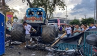 Handout picture released by the National Police press office showing a monster truck after an accident during a show in Popayan, Cauca province, COlombia, on May 3, 2026. Photo by PRENSA POLICIA NACIONAL / COLOMBIA'S NATIONAL POLICE PRESS OFFICE / AFP