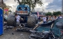 Handout picture released by the National Police press office showing a monster truck after an accident during a show in Popayan, Cauca province, COlombia, on May 3, 2026. Photo by PRENSA POLICIA NACIONAL / COLOMBIA'S NATIONAL POLICE PRESS OFFICE / AFP