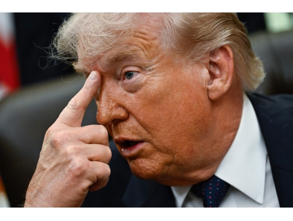 US President Donald Trump gestures as he speaks in the Oval Office of the White House in Washington, DC on May 5, 2026. (Photo by Kent Nishimura / AFP)