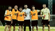 Al Sadd players during a training session yesterday.