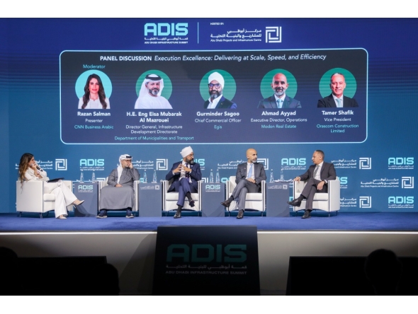 Panellists at a session during Abu Dhabi Infrastructure Summit yesterday.