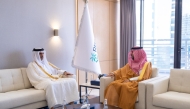 Chairman of Aqarat Eng. Khalid bin Ahmed Al Obaidli with CEO of the Real Estate General Authority in the Kingdom of Saudi Arabia, Eng. Abdullah bin Saud Al Hammad during the meeting.