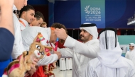 President of the Olympic Council of Asia and Qatar Olympic Committee H E Sheikh Joaan bin Hamad Al-Thani, also the Chairman of the Organising Committee of the GCC Games Doha 2026 crowned the winners of 4x200m freestyle relay.