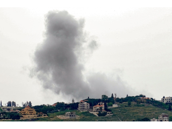 Smoke rises following Israeli bombardment on the village of Zebdine in the Nabatieh district in southern Lebanon on May 18, 2026. (Photo by Abbas Fakih / AFP)
 