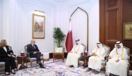 Speaker of the Shura Council H E Hassan bin Abdullah Al Ghanim meeting Ambassador of Finland to Qatar H E Juha Mustonen.
