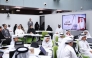Undersecretary of the Ministry of Education and Higher Education Dr. Ibrahim bin Saleh Al Nuaimi with other officials and students attending the smart class event. 
