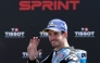 Team Gresini Racing MotoGP's Alex Marquez celebrates winning the Sprint Race at the Catalunya Moto GP Grand Prix at the Catalunya racetrack in Montmelo, near Barcelona, on May 16, 2026. (Photo by Lluis GENE / AFP)
