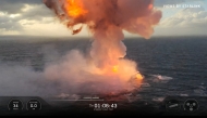 This screengrab made from a SpaceX live feed shows the expected explosion of SpaceX's Starship 39 rocket as it lands in the Indian Ocean after it launched from Starbase during the 12th test flight on May 22, 2026. (Photo by SPACEX / AFP)