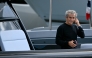:(FILES) French former driver Alain Prost arrives by boat in the paddock of the Circuit de Monaco before the third practice session of the Formula One Monaco Grand Prix on May 25 2024, on the eve of the race. (Photo by NICOLAS TUCAT / AFP)