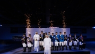 QEF Secretary General and Chairman of the Organising Committee Sheikh Ahmed bin Noah Al-Thani poses with the champions of Longines Hathab Tour 2025-2026 season. 