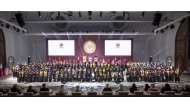 Dean of Texas A&M at Qatar, Dr. César Octavio Malavé with officials along with more than 150 engineering graduates during the university’s commencement ceremony.
