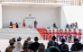 Benin president-elect Romuald Wadagni (C) delivers his remarks after being sworn in during his inauguration ceremony at the Palais des Congres in Cotonou on May 24, 2026. (Photo by yanick Folly / AFP)