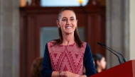 Handout photo released by Mexico's Presidency press office shows Mexico's President Claudia Sheinbaum during her daily press conference at the National Palace in Mexico City on May 25, 2026. (Photo by Saul lopez Escorcia / Presidencia de Mexico / AFP) 