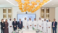 CEO of QFC Mansoor Rashid Al-Khater, Chairman & Founder of HMK Capital Sheikh Hamad Mohammed Khalid Al Thani with other officials during the event.