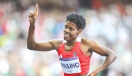 Dominican Republic’s Marileidy Paulino celebrates after winning the women’s 400m final at the Paris 2024 Olympic Games, in this August 9, 2024 file photo.