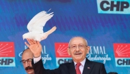 Turkey's main opposition CHP party's court-installed leader, Kemal Kilicdaroglu holds a dove after his speech at the party's headquarters in Ankara on May 30, 2026.(Photo by Adem Altan/ AFP)