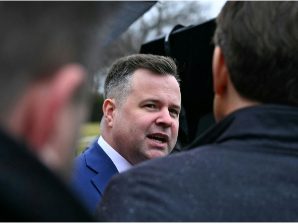 (FILES) Bill Pulte, Director of the Federal Housing Finance Agency, speaks to reporters outside the West Wing of the White House in Washington, DC. Photo by Brendan Smialowski/ AFP)