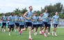 England's Jordan Henderson warms up with teammates during a training session in Palm Beach Gardens, Florida, yesterday.