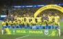 Team Brazil pose for a group photo before a friendly football match between Brazil and Panama at the Maracana Stadium in Rio de Janeiro, Brazil. 