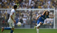 (Files) Chelsea's Spanish defender #03 Marc Cucurella shoots during the English FA Cup semi final football match between Chelsea and Leeds United at Wembley stadium in London, on April 26, 2026. Photo by Ben Stansall / AFP