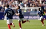 France's forward #10 Kylian Mbappe celebrates after scoring his team's third goal during the 2026 World Cup Group I football match between France and Senegal at the New York/New Jersey Stadium in East Rutherford on June 16, 2026. (Photo by CHARLY TRIBALLEAU / AFP)