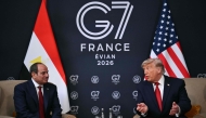 Egypt's President Abdel Fattah El-Sisi (L) and US President Donald Trump attend a bilateral meeting on the sidelines of the G7 summit, in Evian, eastern France, on June 17, 2026. (Photo by Mandel NGAN / AFP)
