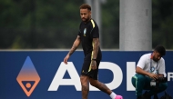 Brazil's forward #10 Neymar takes part in an MD-1 training session at Columbia Park Training Facility in Morristown, New jersey, on June 18, 2026, on the eve of the World Cup 2026 Group C football match between Brazil and Haiti. (Photo by MAURO PIMENTEL / AFP)
