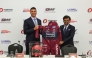 President of QMMF and the Lusail International Circuit Abdulrahman bin Abdullatif Al Mannai and TOSFED President Eren Uclertopragı during the signing ceremony. 