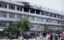 This photo shows Takinogawa Dai-san Elementary School, where a fire broke out on the fourth floor of the school building in Tokyo (Photo by Jiji Press / AFP) / Japan OUT