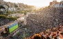 Jordanian football fans gather to watch on giant screens their national team's 2026 World Cup Group J football match against Algeria at Amman's 2nd-century Roman amphitheatre early on June 23, 2026. (Photo by George SAIF / AFP)