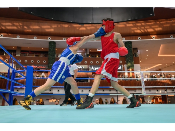 Action during the QOC Olympic Day Boxing Championship.