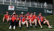 Spectators supporting Viktor Hovland of Norway cheer on the 18th green during the first round of the Travelers Championship 2026 at TPC River Highlands on June 25, 2026 in Cromwell, Connecticut. Andrew Redington/Getty Images/AFP 