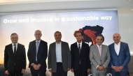 Board Member of QC, Chairman of the Food Security and Environment Committee, and Chairman of the Technology and Innovation Committee Mohamed bin Ahmed Al Obaidly with other officials during the meetings.