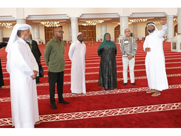 Speaker of the Parliament of the Republic of Mozambique H E Margarida Adamugi Talapa with other officials visiting the mosque.