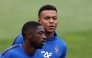 France's forward #10 Kylian Mbappe and France's forward #07 Ousmane Dembele attend a training session at Bentley University in Waltham, near Boston, on July 07, 2026, during the 2026 World Cup football tournament. (Photo by FRANCK FIFE / AFP)