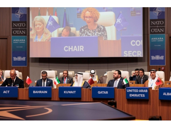 Minister of State at the Ministry of Foreign Affairs H E Dr. Mohammed bin Abdulaziz Al Khulaifi participating in the ministerial meeting of the Istanbul Cooperation Initiative and NATO member states. 
