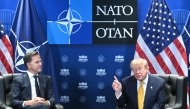 NATO Secretary General Mark Rutte (L) and US President Donald Trump meet on the sidelines of the NATO summit in Ankara, on July 8, 2026. (Photo by Saul Loeb / AFP)
