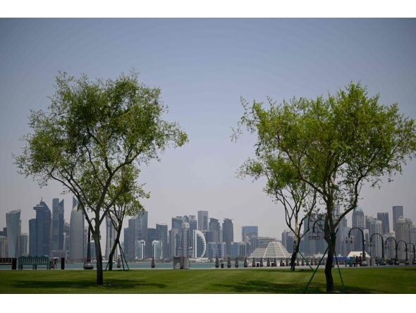 The skyline of highrise buildings as seen in Doha on July 9, 2026. AFP