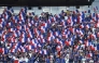 France fans cheer for their team during the 2026 World Cup football tournament quarter-final at Boston Stadium in Foxborough on July 9, 2026. (Photo by Charly Triballeau / AFP)